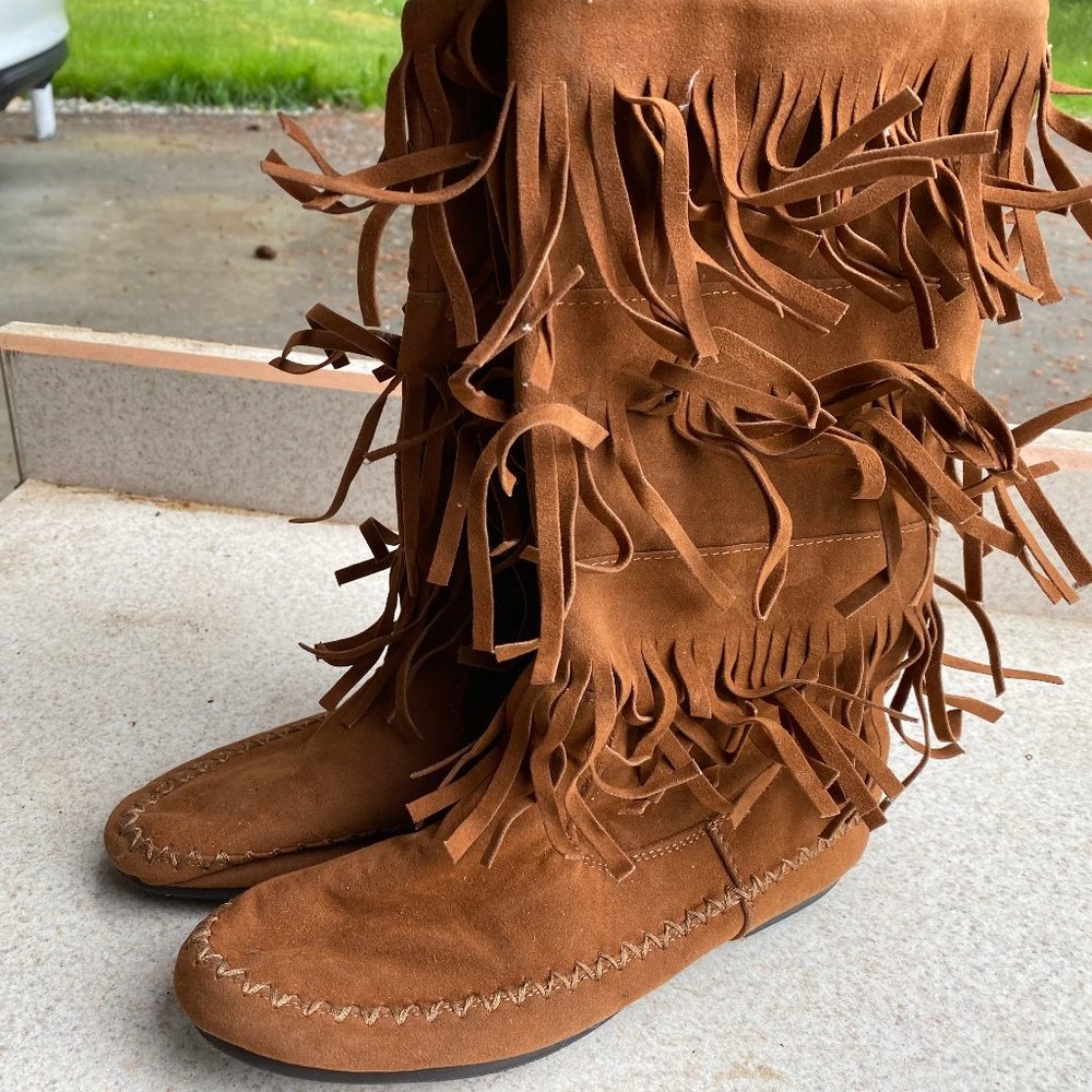 Jada Women's Brown Patent Leather Boots Size 7M